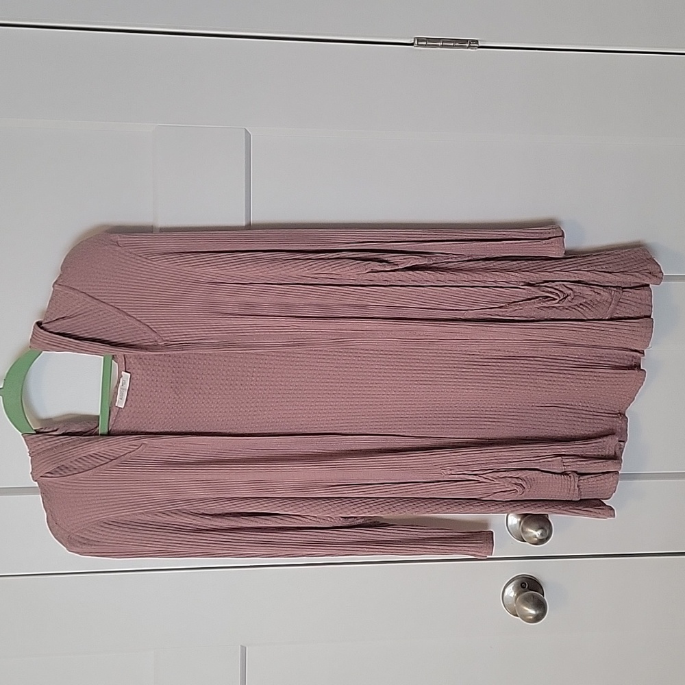 August Mist Blush Pink Hooded Cardigan Size 1X